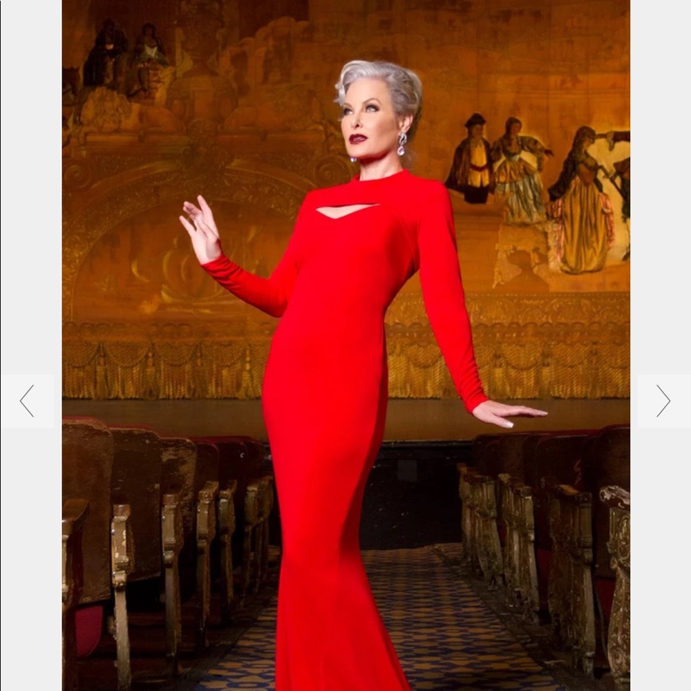 Traci Lords supreme maxi gown in red